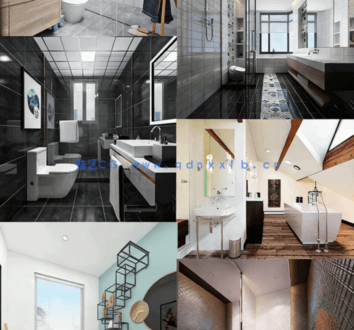 整套模型 147套卫生间模型（3Dmax源文件有材质 有场景 有灯光 ）(图25)