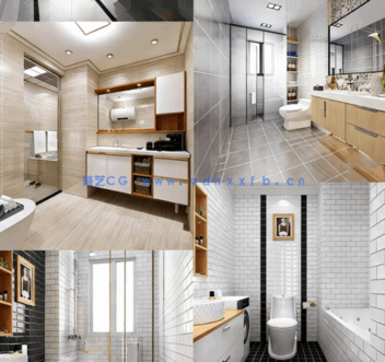 整套模型 147套卫生间模型（3Dmax源文件有材质 有场景 有灯光 ）(图21)