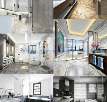 整套模型 147套卫生间模型（3Dmax源文件有材质 有场景 有灯光 ）(图18)