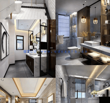整套模型 147套卫生间模型（3Dmax源文件有材质 有场景 有灯光 ）(图16)