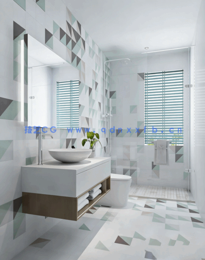 整套模型 147套卫生间模型（3Dmax源文件有材质 有场景 有灯光 ）(图6)