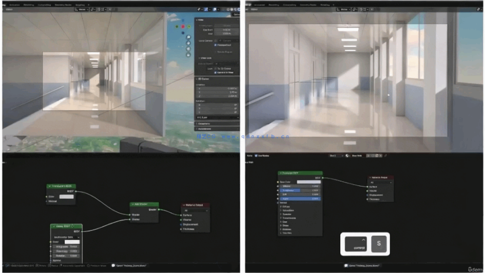 Blender动漫风格校园走廊与天台场景完整制作流程视频(图4)