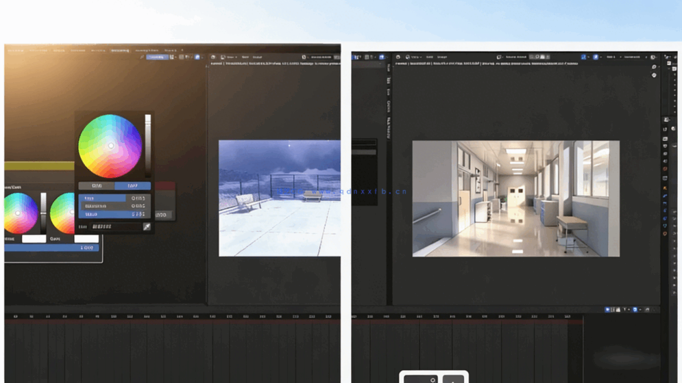 Blender动漫风格校园走廊与天台场景完整制作流程视频(图5)
