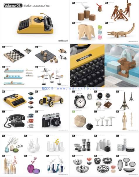 精品 160个单体模型（包含室内常用模型、椅子、装饰品、灯具）(图3)