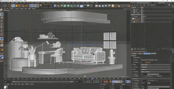 Cinema 4D房间动画动态图形实例制作视频教程(图4) Cinema 4D房间动画动态图形实例制作视频教程(图4)