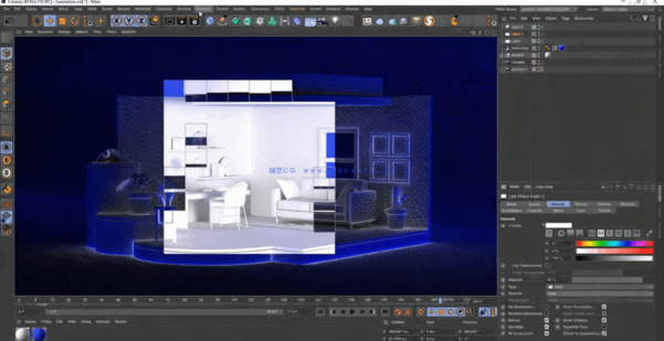 Cinema 4D房间动画动态图形实例制作视频教程(图2) Cinema 4D房间动画动态图形实例制作视频教程(图2)