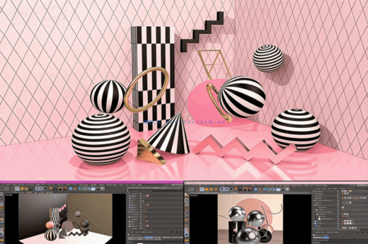 C4D几何图形创意可视化设计视频教程(图1)