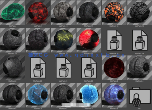 C4D科幻魔幻怪兽熔岩水丙石头岩浆怪物未来科技材质包预设(图2)