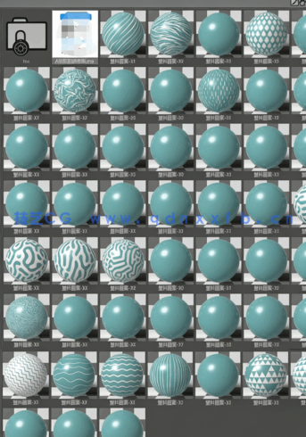 OC中文材质 预设球 渲染塑料镀金铜属纸张土纸库纹理贴图C4D材质(图2)