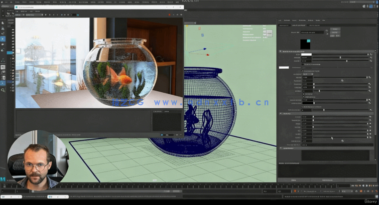 Maya鱼缸场景实例制作训练视频教程(图4)