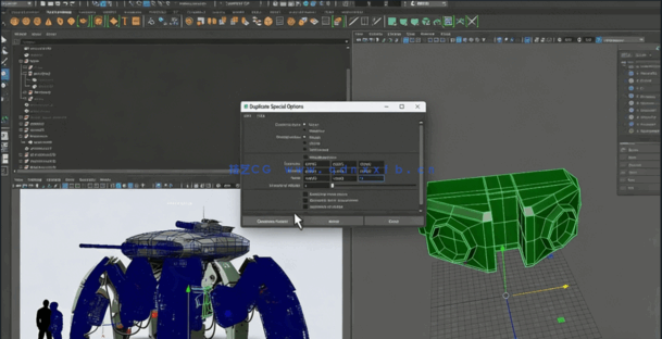Maya蜘蛛坦克硬表面建模工作流程视频教程(图1)