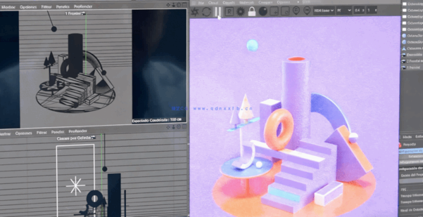 C4D与Octane创建3D构图插画静帧图像视频教程(图3)