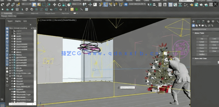 [3dsmax] 3dsMax创建赛博朋克圣诞老人室内主题设计视频教程(图2)