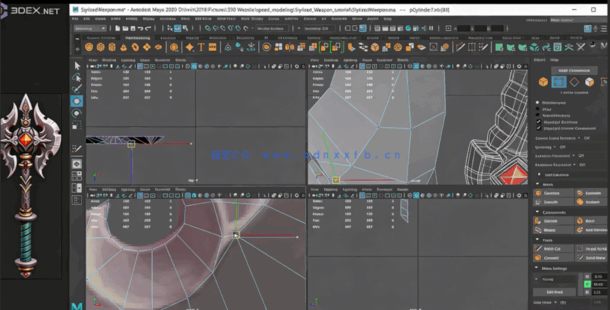 Maya与Zbursh游戏武器斧头完整制作流程视频教程(图3)