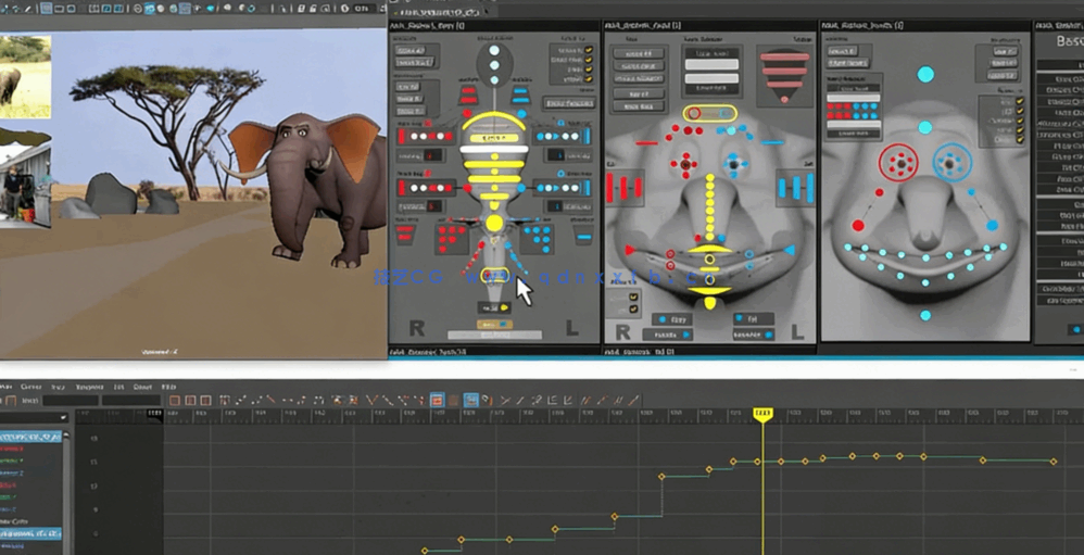 Maya与animBot大象动物骨骼绑定动画技术视频教程(图6)