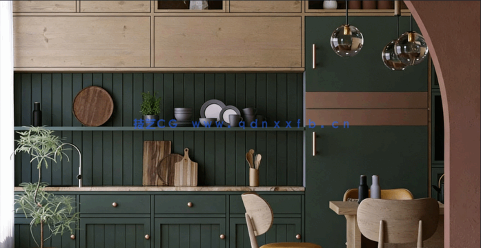 3DsMax与Corona Renderer厨房室内设计技术视频教程(图6) 3DsMax与Corona Renderer厨房室内设计技术视频教程(图6)