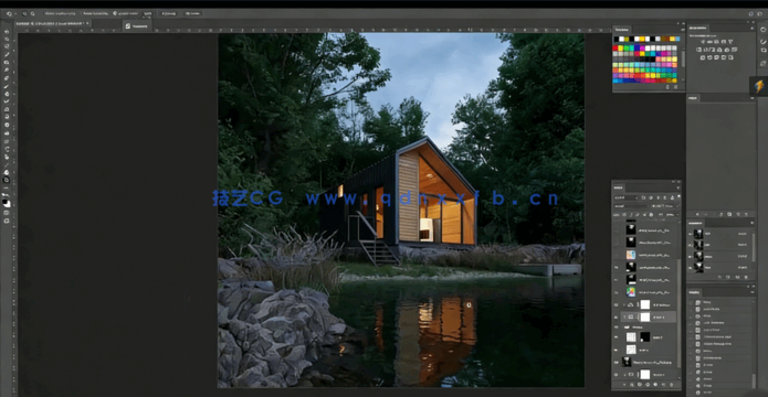 3dsmax与Corona逼真小木屋渲染图制作视频教程(图2) 3dsmax与Corona逼真小木屋渲染图制作视频教程(图2)