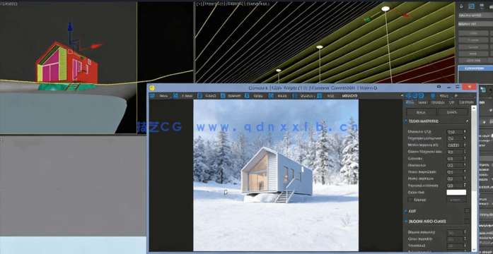 3dsmax与Corona逼真小木屋渲染图制作视频教程(图4) 3dsmax与Corona逼真小木屋渲染图制作视频教程(图4)
