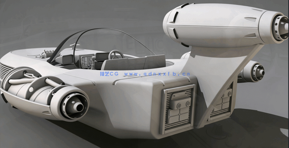 Maya星球大战科幻飞船建模制作完整流程视频教程(图1)