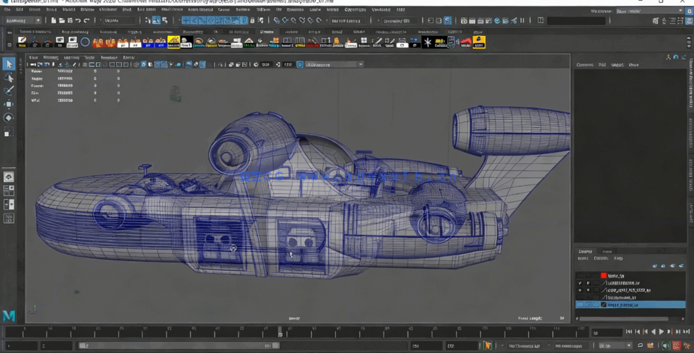Maya星球大战科幻飞船建模制作完整流程视频教程(图2)