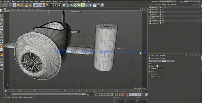 Cinema 4D低多边形玩具飞机实例制作视频教程 (图3)