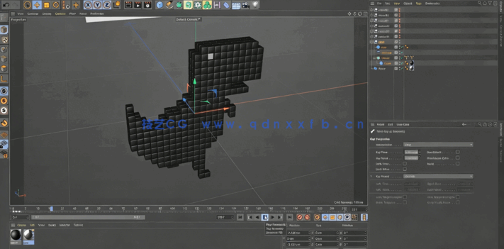 C4D 8位像素风格无缝循环动画制作视频教程(图2)