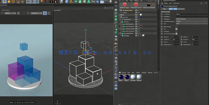  C4D与Redshift玻璃几何体循环动画制作视频教程(图3)