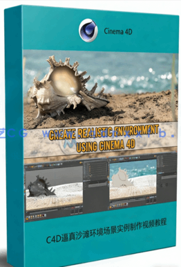 C4D逼真沙滩环境场景实例制作视频教程(图1)