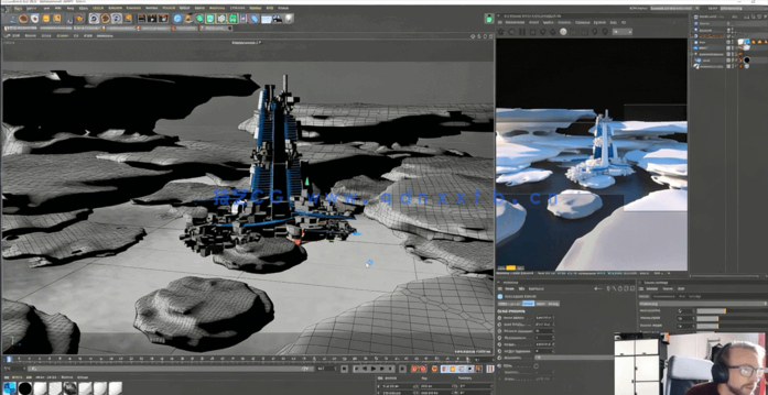 C4D与PS未来科幻城市景观构建工作流程视频教程(图5)