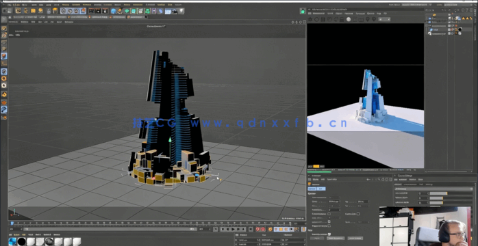 C4D与PS未来科幻城市景观构建工作流程视频教程(图6)