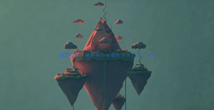 C4D低多边形漂浮小岛实例制作视频教程(图2) C4D低多边形漂浮小岛实例制作视频教程(图2)