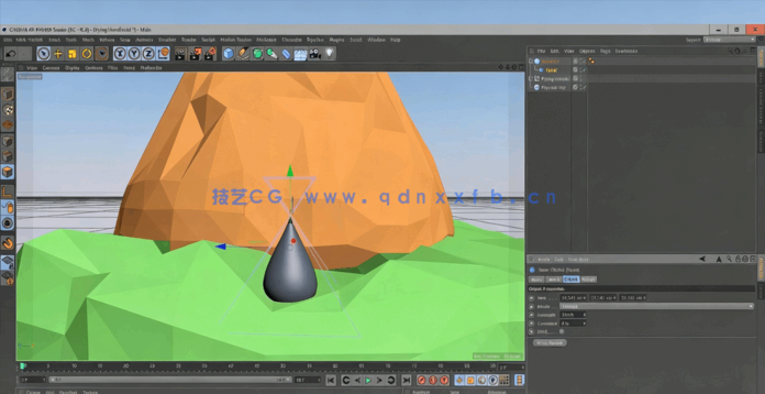C4D低多边形漂浮小岛实例制作视频教程(图4) C4D低多边形漂浮小岛实例制作视频教程(图4)