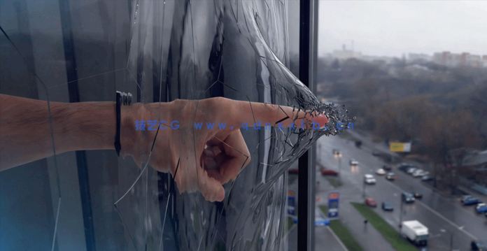 Cinema 4D手指破碎玻璃特效实例制作视频教程(图2)