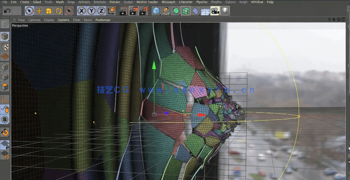 Cinema 4D手指破碎玻璃特效实例制作视频教程(图4)