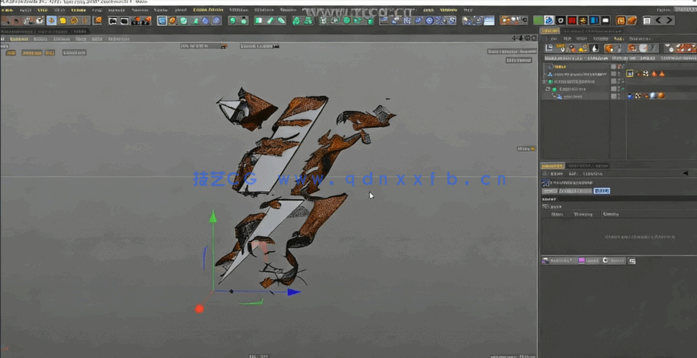 C4D刚体液体VFX特效模拟实例训练视频教程(图4)