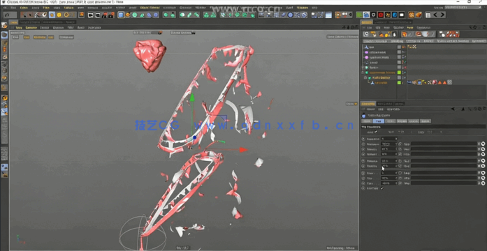 C4D刚体液体VFX特效模拟实例训练视频教程(图5)