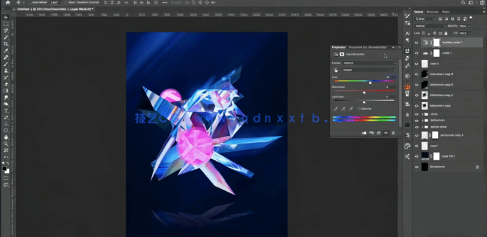 C4D与PS 3D折射概念海报设计实例制作视频教程(图6)