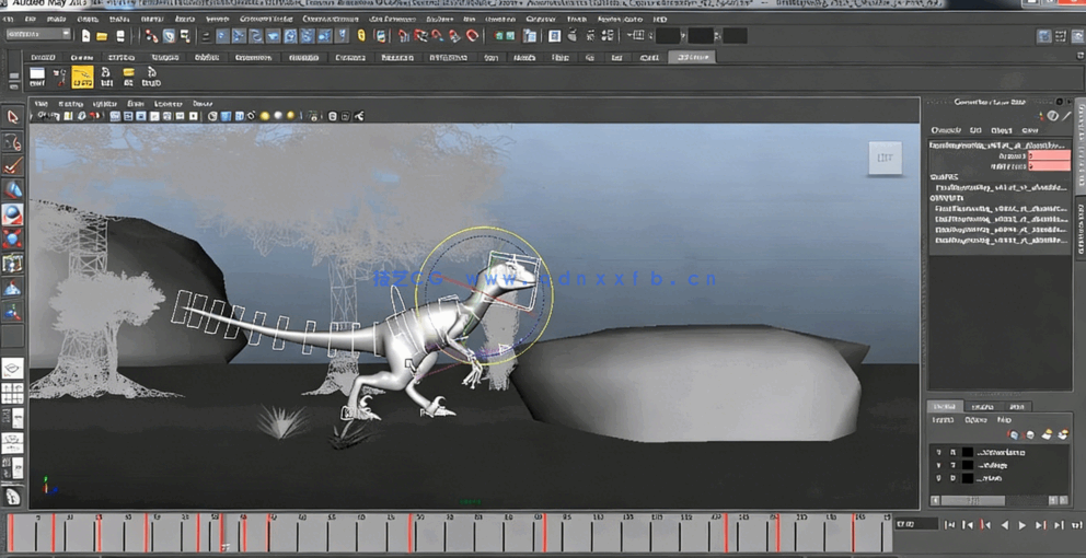 Maya游戏影视中恐龙生物绑定动画视频教程(图1) Maya游戏影视中恐龙生物绑定动画视频教程(图1)