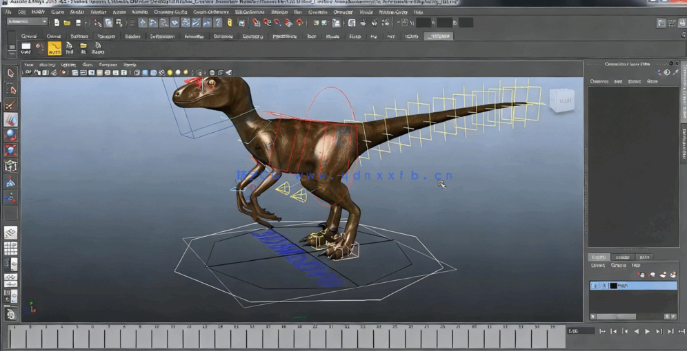 Maya游戏影视中恐龙生物绑定动画视频教程(图2) Maya游戏影视中恐龙生物绑定动画视频教程(图2)