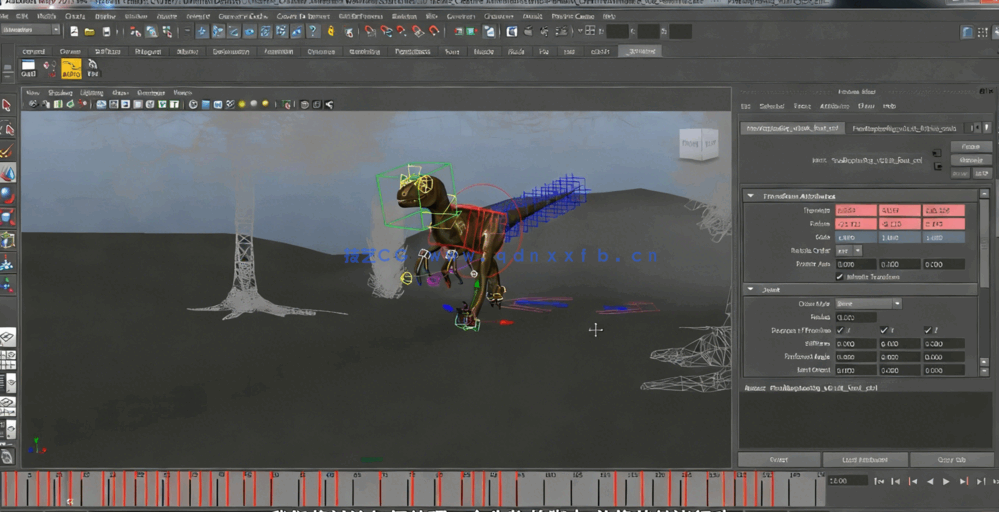 Maya游戏影视中恐龙生物绑定动画视频教程(图7) Maya游戏影视中恐龙生物绑定动画视频教程(图7)