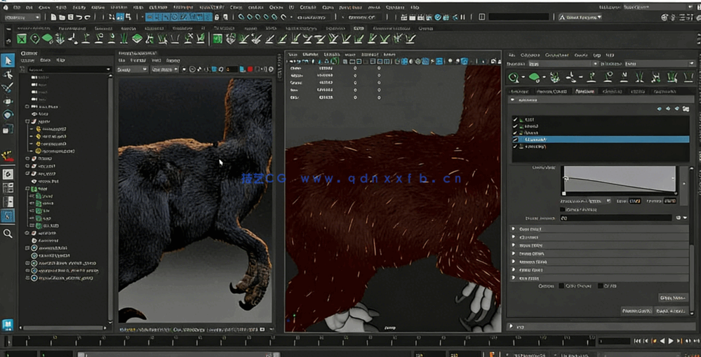 Maya中使用Xgen和Arnold创建生物毛皮毛发技术视频教程(图4)