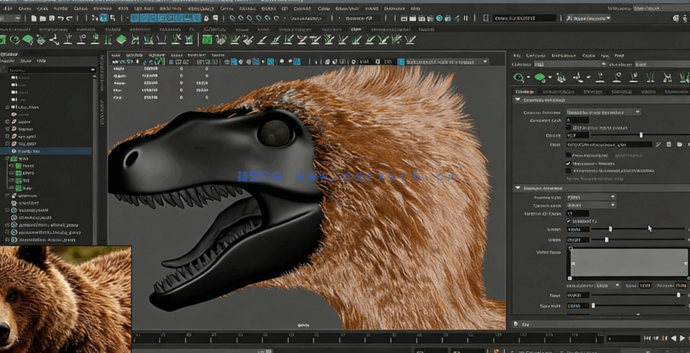 Maya中使用Xgen和Arnold创建生物毛皮毛发技术视频教程(图5)