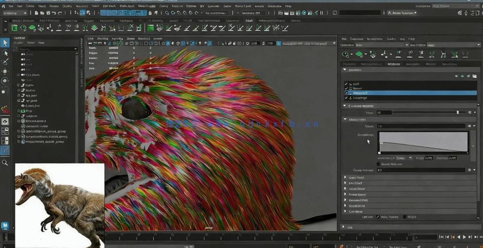 Maya中使用Xgen和Arnold创建生物毛皮毛发技术视频教程(图8)