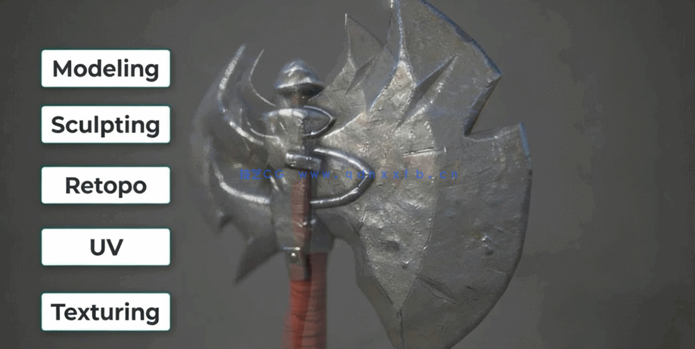 Maya Zbrush与SP游戏武器建模和纹理设计视频课程(图1)