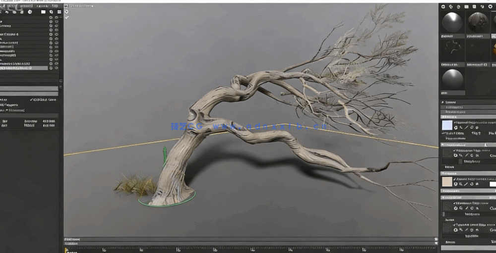 Maya和Zbrush风吹树叶游戏资产完整制作流程视频课程(图7)