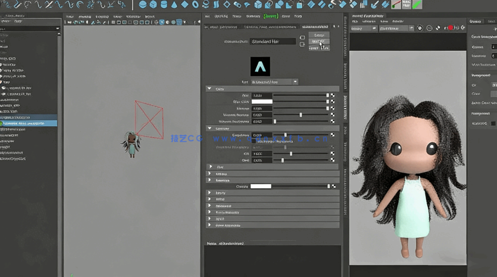 Maya和Xgen可爱娃娃毛发制作完整流程视频教程(图6)