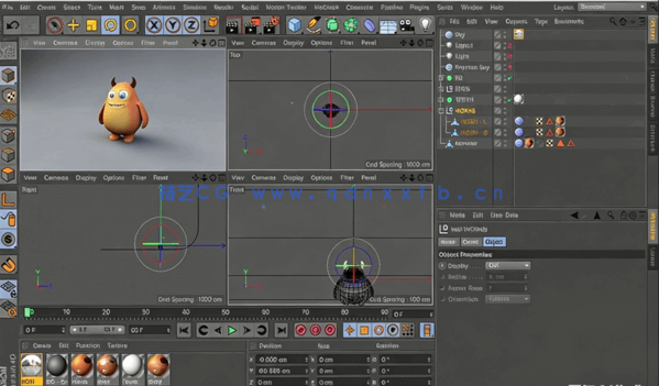 C4D卡通怪兽完整制作流程视频教程 (图4) C4D卡通怪兽完整制作流程视频教程 (图4)