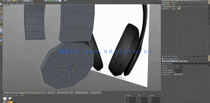 Cinema 4D精致耳机3D建模实例制作视频教程(图4)
