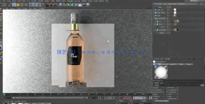 C4D商业级葡萄酒玻璃瓶实例制作视频教程(图2)