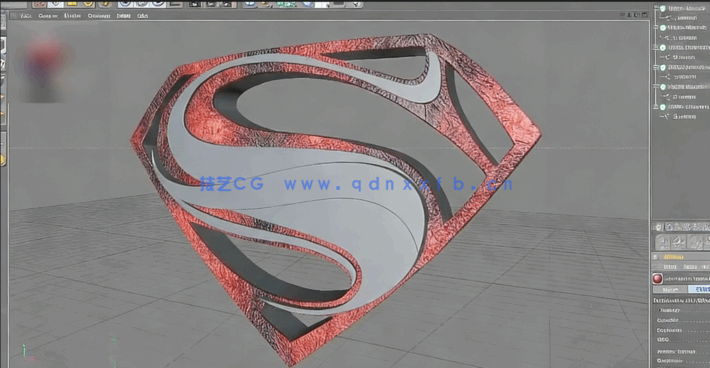 C4D超人标志质感渲染视频教程 (图3)